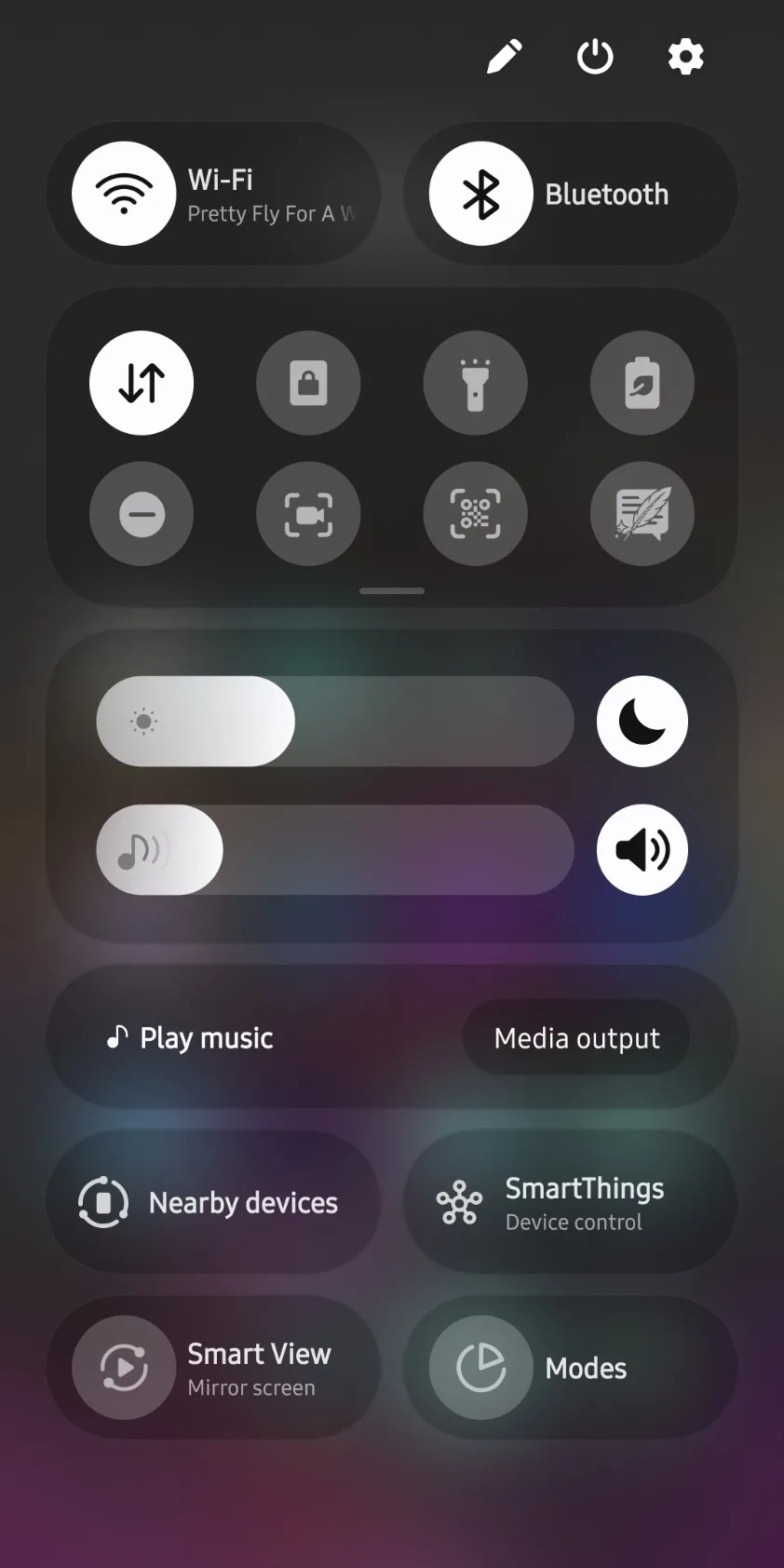 Quick Settings panel with Text Easy tile